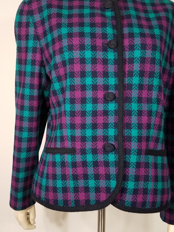 Pendleton purple green blue plaid check pure virg… - image 6