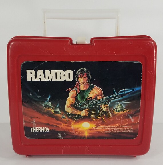 Thermos Rambo 1985 Red Plastic Lunch Box No Beverage Container Etsy
