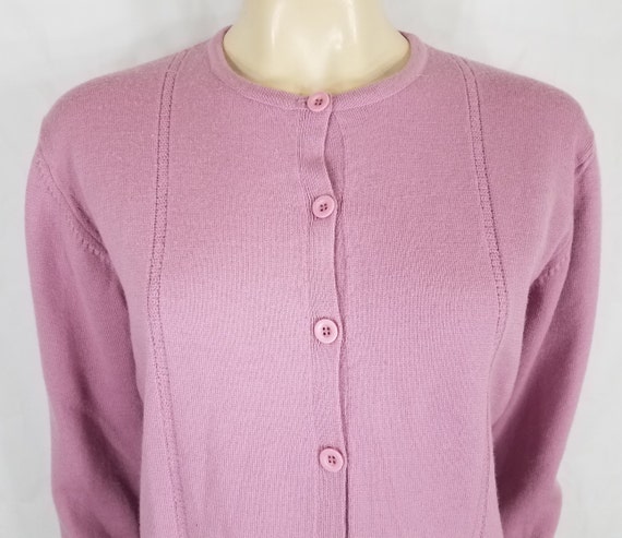Pendleton lilac light purple 100% Wool cardigan s… - image 2