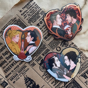 Pegatina de vinilo - Horror Hearts (Hannibal, Crimson Peak, Sweeney Todd)