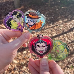 Acrylic Popsicle Charms - Monster Hearts