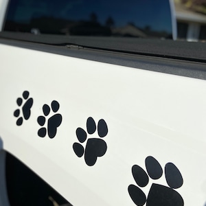 Set of 4 large 5.5” magnetic paw prints, puppy love magnetic paw prints for your car, magnetic paws,