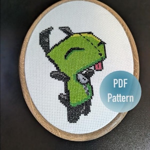 Gir Invader Zim Cross Stitch (PATTERN)