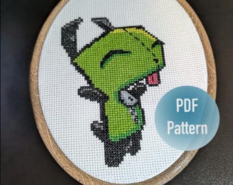 Gir Invader Zim Cross Stitch (PATTERN)