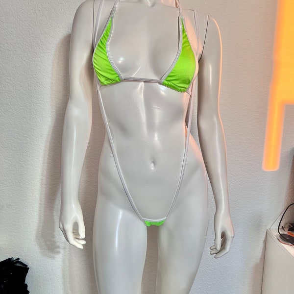 Neon bright green slingshot  bikini