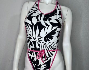 Black & white bathing suit Monokini full bottom