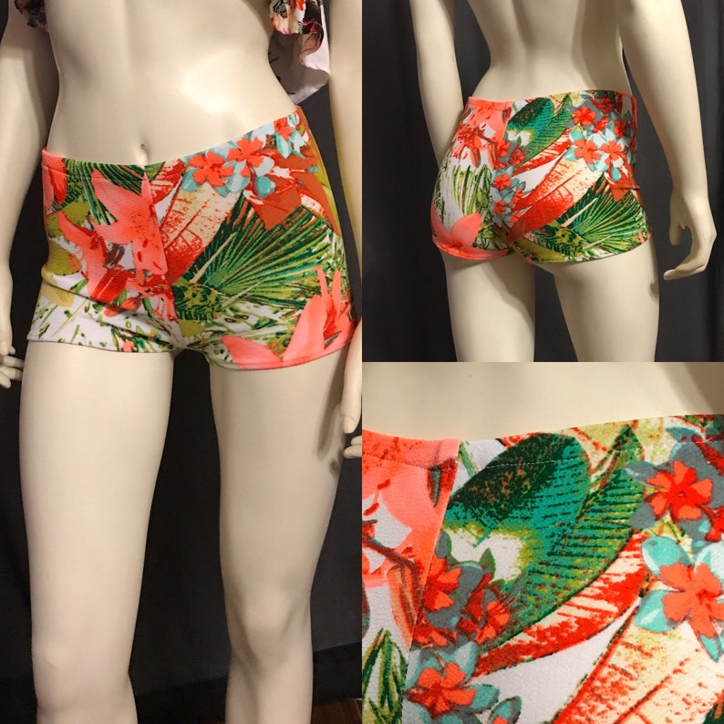 Tropical floral bright short shorts image 1