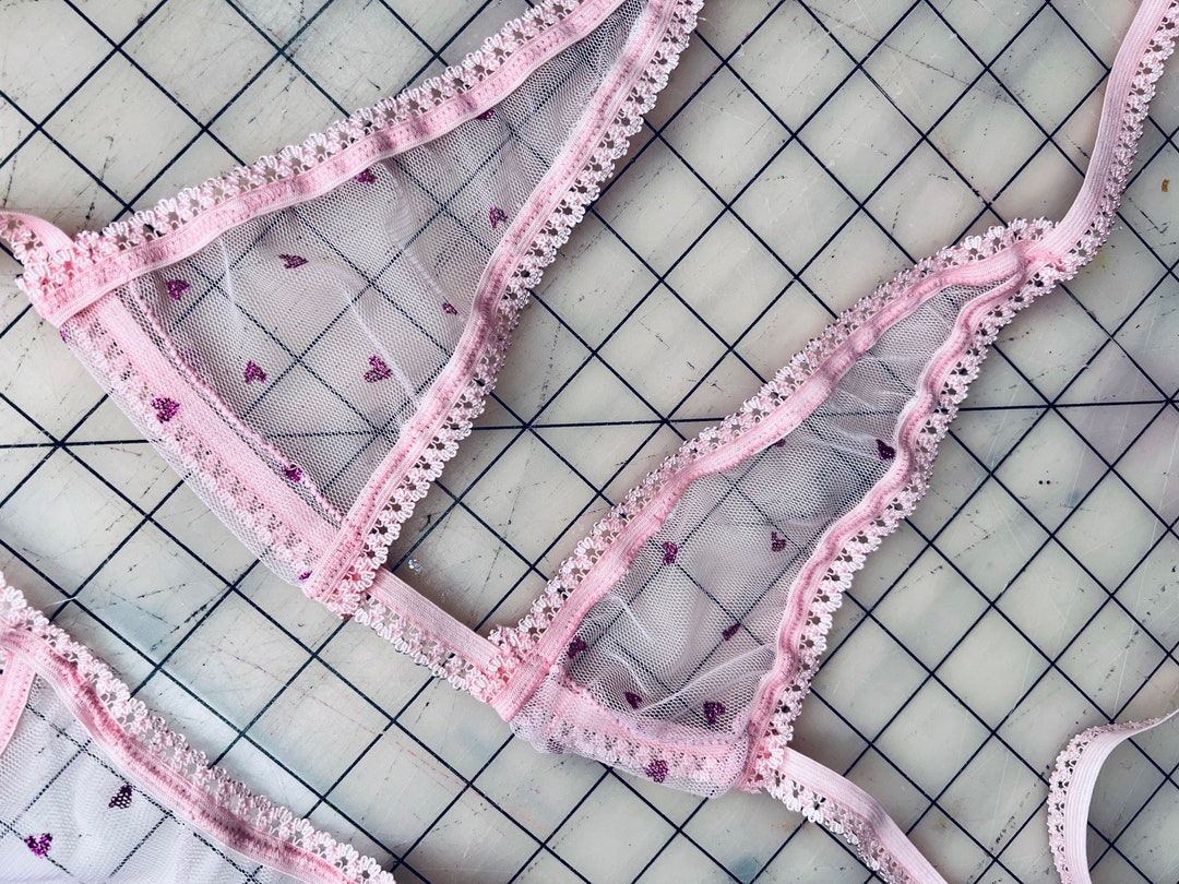 Micro bikini pink ribbed G string main image 1
