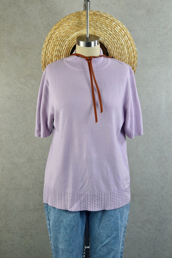 pastel lavender softest knit short sleeve mock ne… - image 3