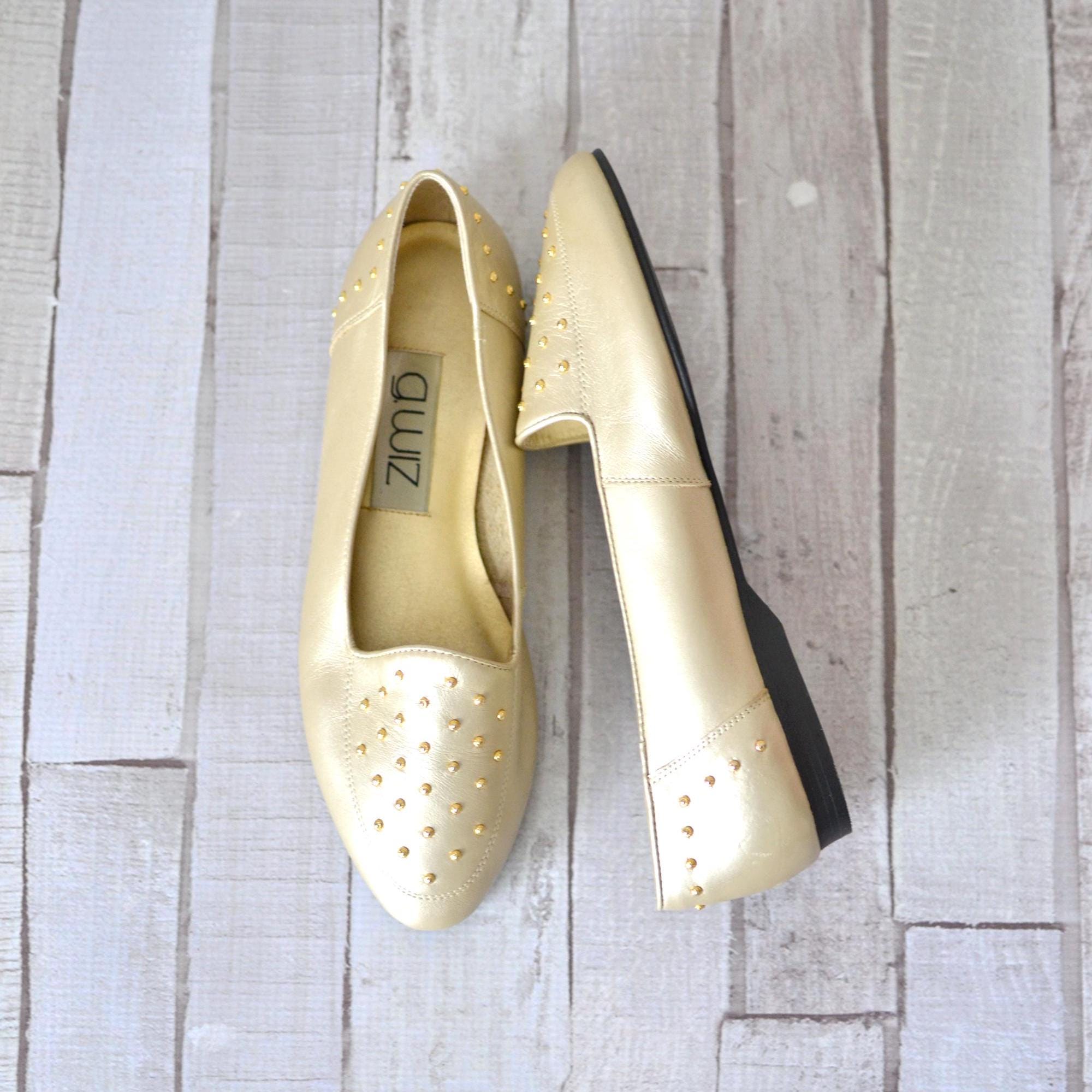 Gold Studded Loafers - Etsy
