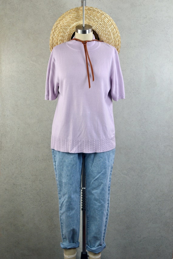 pastel lavender softest knit short sleeve mock ne… - image 2