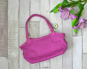 the sak orchid pink woven mini baguette purse with silver hardware . y2k vintage