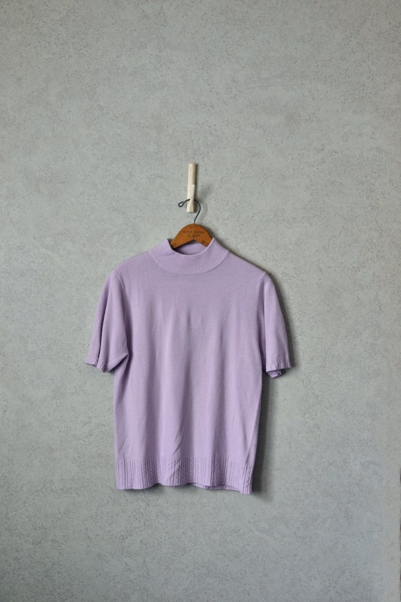 pastel lavender softest knit short sleeve mock ne… - image 8