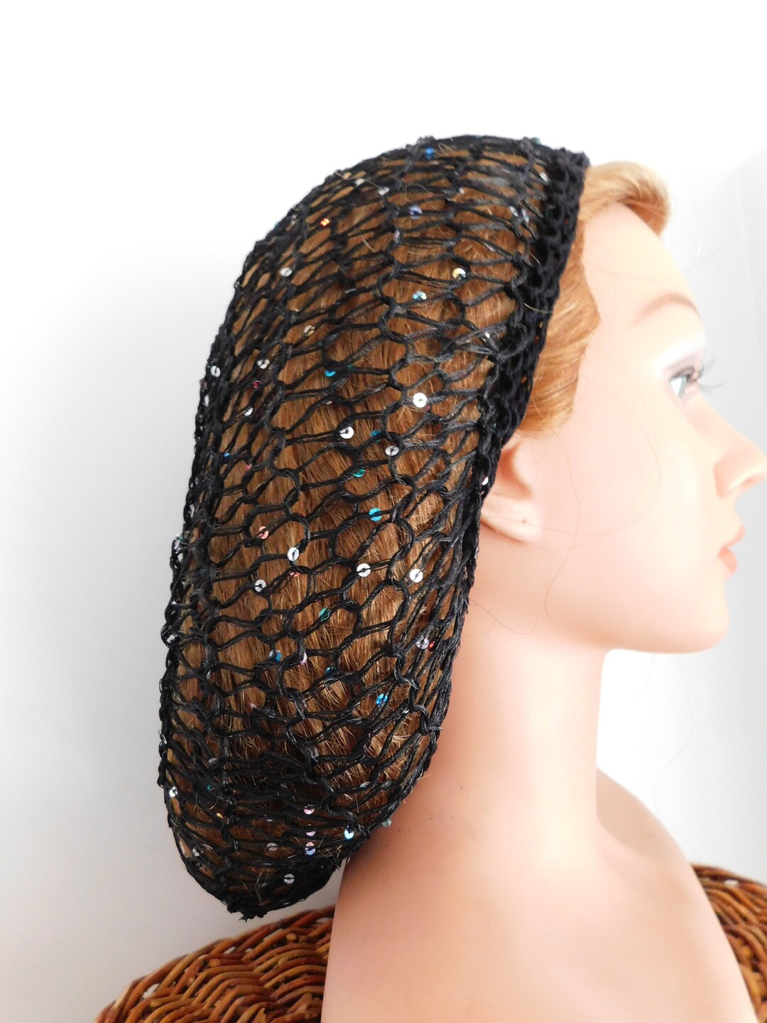 1940's Hair Snood, Tie Snood, Hair Net, Vintage Accessory