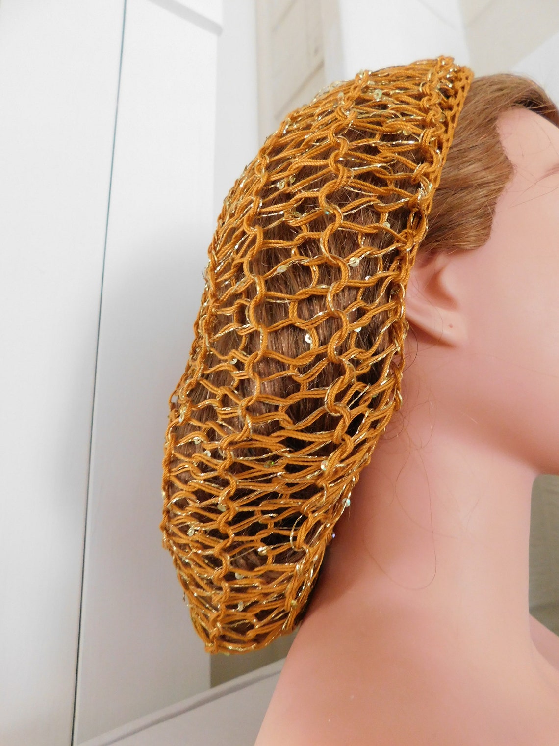 GOLD Hair SNOOD NET . 2020 Style Snood . Golden Rod Color Etsy