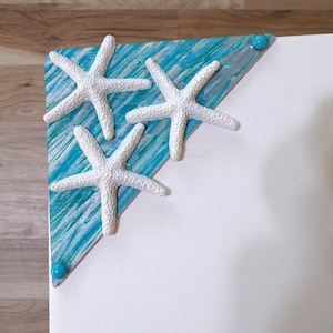 EXCLUSIVE Coastal 1 Pc. Wood Corner Starfish Applique Onlay 5x5  | Cabinets .  Furniture. Ceilings . Walls . Windows . Doors . Handmade USA