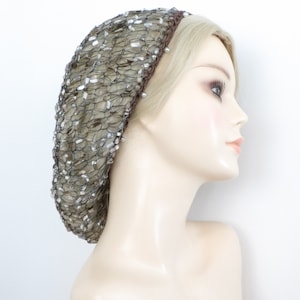 Neutral Fashion Hair Net Snood Head Covering .  Pearls . Fits Most . Hair Accent Control . STUNNING!!!   Exclusive .