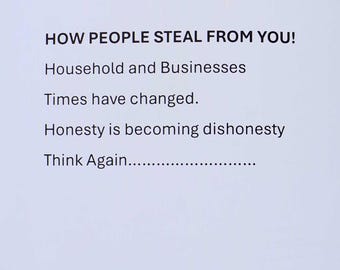 STEALING How to Catch the thief!!  8 Pages.   All Copyrights Reserved