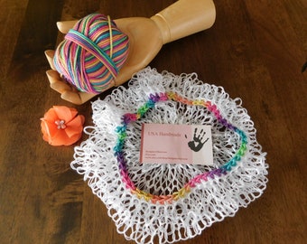 SALE !!  Rainbow Snood Head Cover | Fits Most | Adjustable & Reversible (2 Patterns) | Double Stranded Breathable  USA