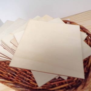 20 4x4 Unfinished Smooth Hardwood Blank Tiles . 20 Pack . Ready to Paint or Embellish . Clean Edge . Sanded . Wood Burning image 1
