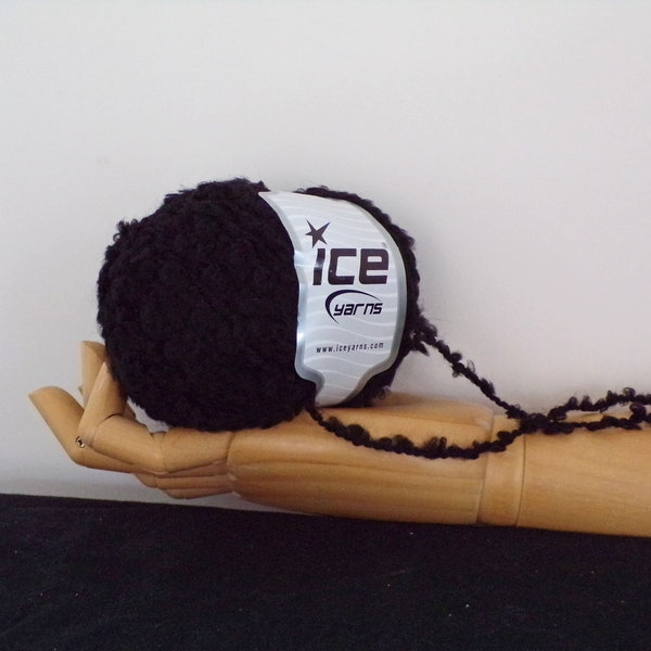 1 Pc Black Alpaca Blend Boucle YARN . Soft and Elegant . 50gr. Soft . 87 Yards . Size # 8-9 Needles . More in stock