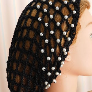SALE !  PEARL Hair Net Snood Head Covering . Fits Most . Double Stranded Cotton .  Adjustable Elastic . Control/Accent . Exclusive USA