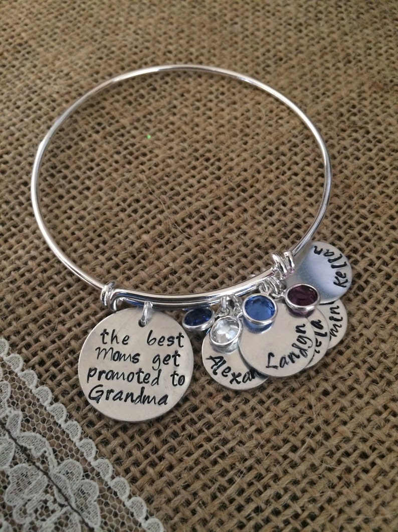 Personalized Hand Stamped Bangle Bracelet With Names and - Etsy