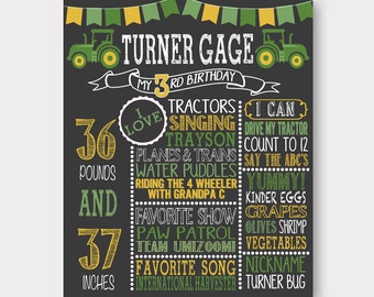 Tractor Birthday Chalkboard | Tractor Birthday Invitation | Farm Birthday Invitation | farm Birthday Chalkboard | First Birthday Chalkboard