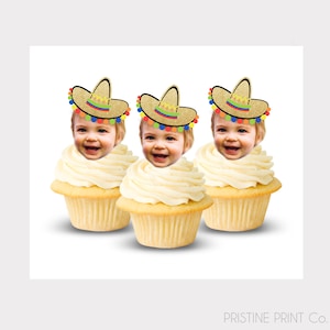 DIGITAL FILE Fiesta Cupcake Toppers | Sombrero Cupcake Toppers  | Fiesta Birthday Decorations | Fiesta Birthday Invitation