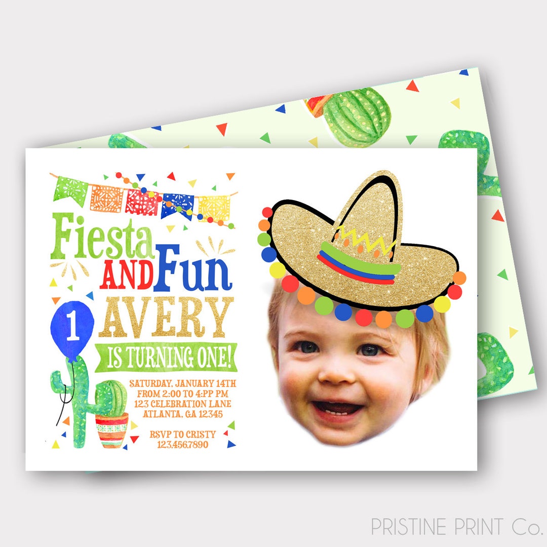 Fiesta Birthday Invitation Fiesta Invitation Taco Birthday Etsy