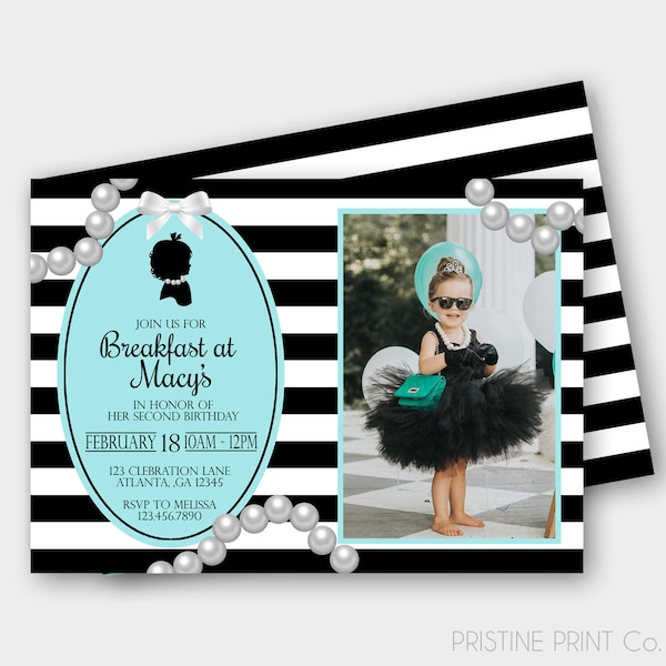 DIGITAL FILE Breakfast At Tiffany's Birthday Invitation | Tiffany's Birthday Invitation  | First Birthday Invitation | Birthday Invitation |