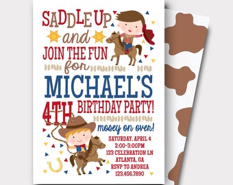 Cowboy Birthday Invitation | Rodeo Birthday Invitation | Farm Birthday Invitation | Horse Birthday Invitation | Cowgirl Birthday Invitation