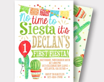 Fiesta Birthday Invitation | Spanish Birthday Invitation | Taco Birthday Invitation | Fiesta and Fun | First Birthday | Cinco De Mayo