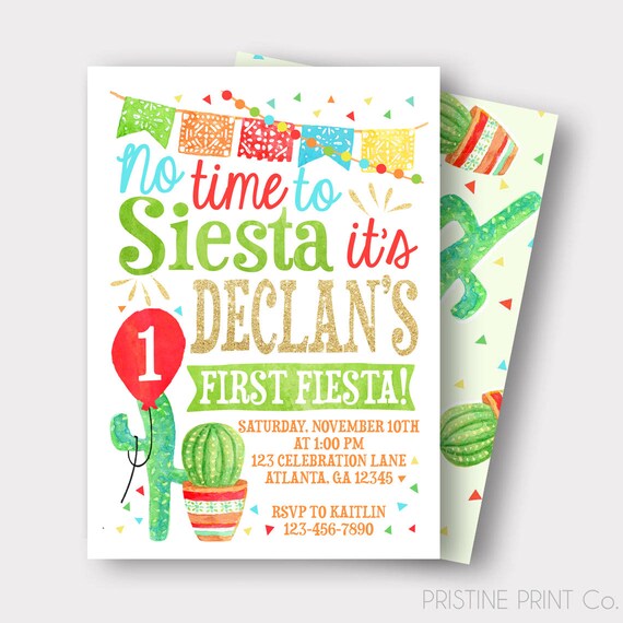 Fiesta Birthday Invitation Spanish Birthday Invitation Etsy