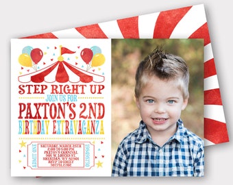 DIGITAL FILE Circus Birthday Invitation | Carnival Birthday Invitation | Birthday Extravaganza | First Birthday | Birthday Invitation