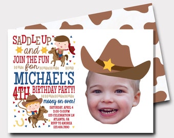 Cowboy Birthday Invitation | Rodeo Birthday Invitation | Farm Birthday Invitation | Horse Birthday Invitation | Cowgirl Birthday Invitation