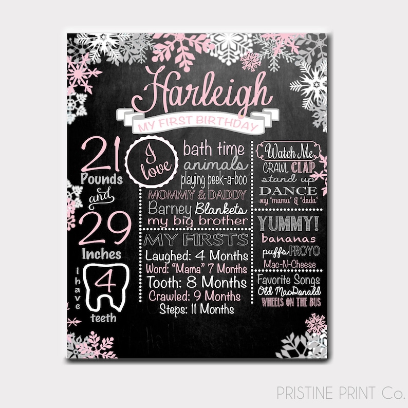 Download Party Supplies Paper Party Supplies Winter Onederland Snowflakes Birthday Chalkboard