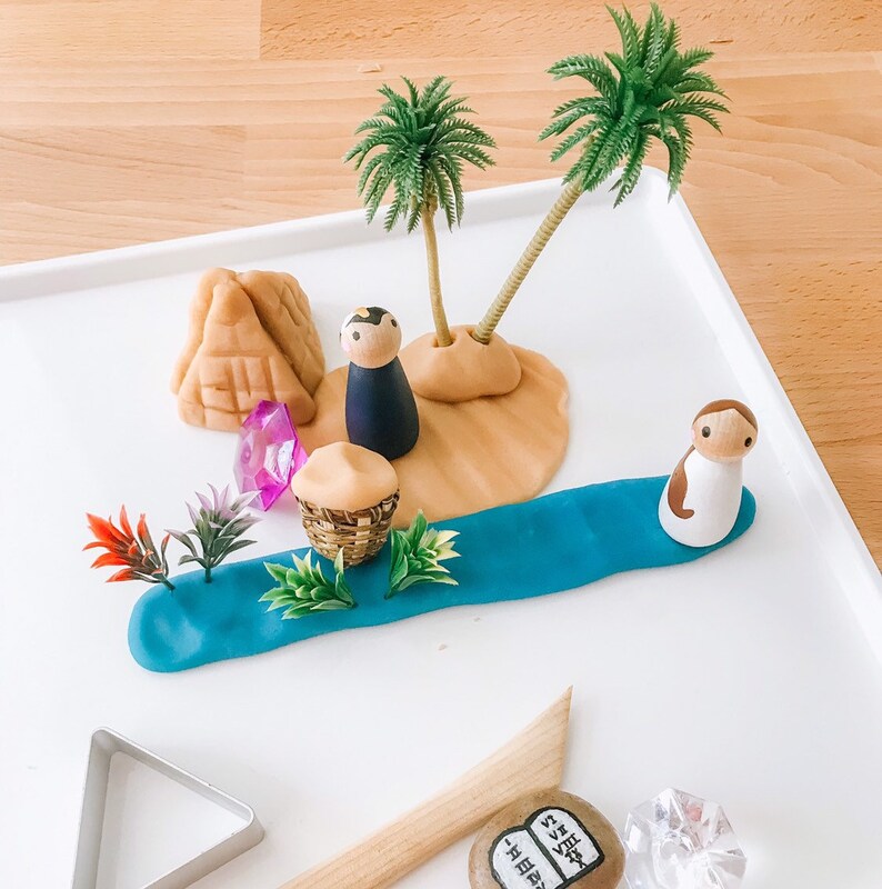 Baby Moses Bible Playdoh Kit Bible Craft Bible Play Bible Etsy