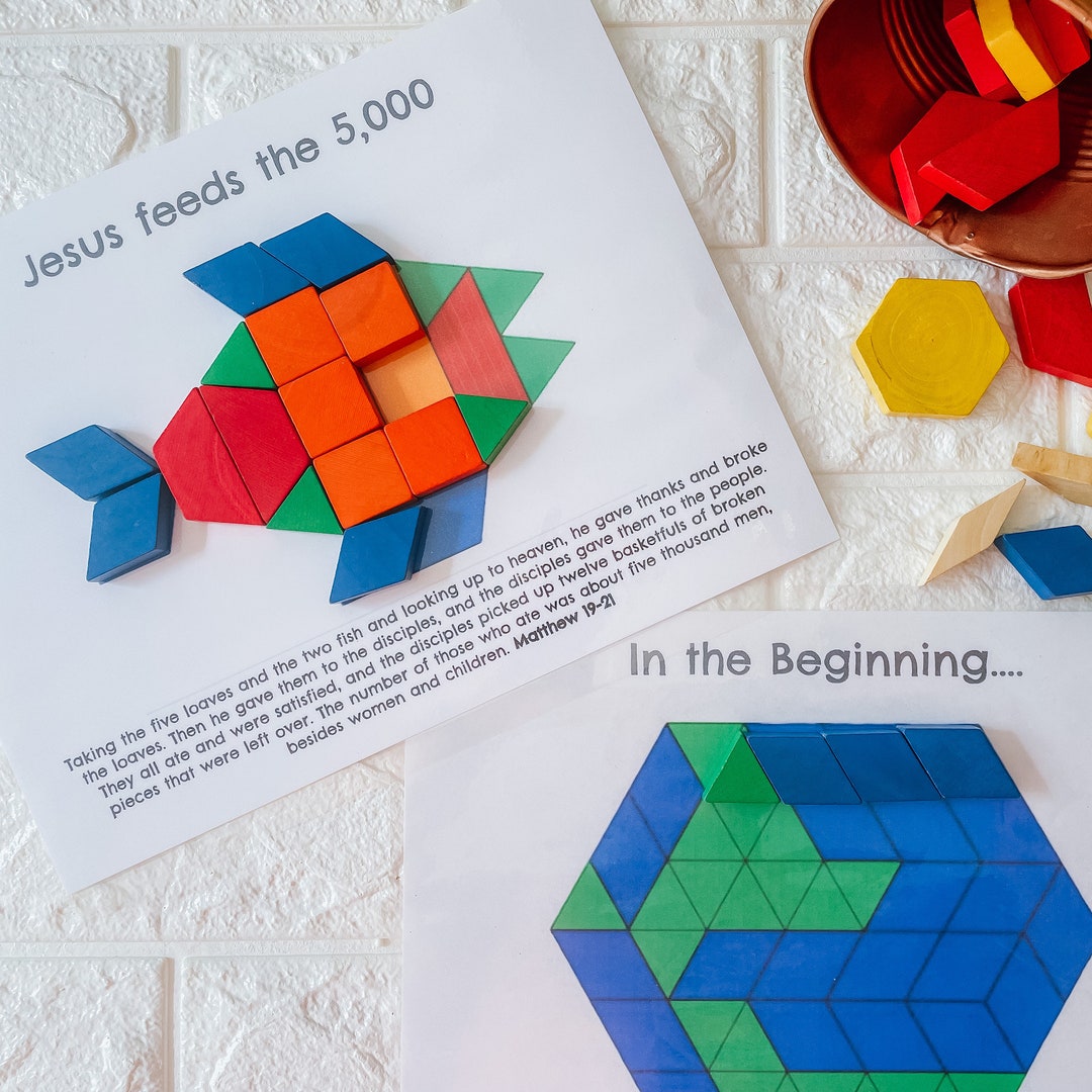Bible Story Pattern Block Mats, Christian Homeschool Activity (set 2 ...