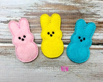 INSTANT DOWNLOAD Yummy Marshmallow Bunny Outline Digital Feltie Embroidery Design File