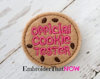 DIRECTE DOWNLOAD Officiële koekjestester Feltie-borduurontwerpbestand