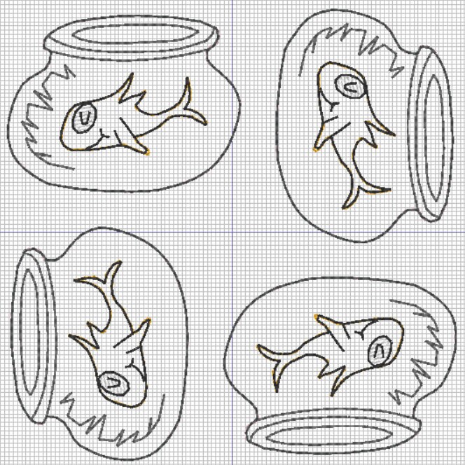 INSTANT DOWNLOAD Fish Bowl Digital Feltie Embroidery Design File - Etsy