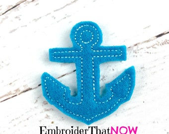 INSTANT DOWNLOAD Anchor Embroidery Design File Clip Cover Bow Center Patch
