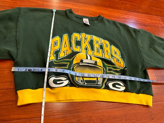 Upcycled Green Bay Packers Cropped Crewneck (Larg… - image 2