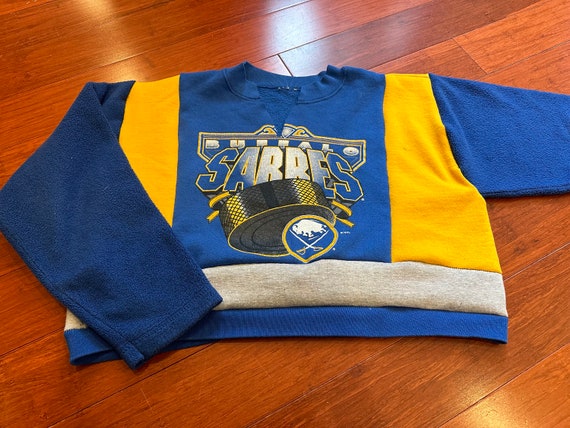 Upcycled Buffalo Sabres Cropped Patchwork Crewnec… - image 2
