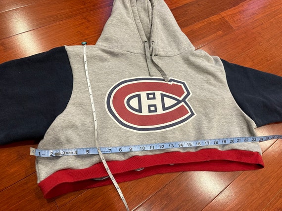 Upcycled Montreal Canadiens Cropped Hoodie (L/XL) - image 2