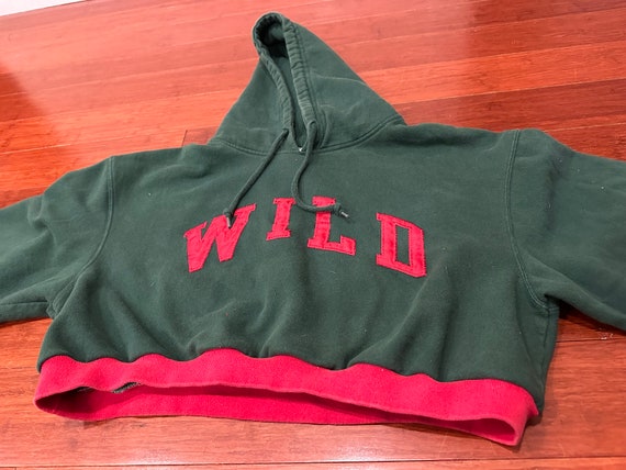 Upcycled Minnesota Wild Cropped Hoodie (Medium) - image 1