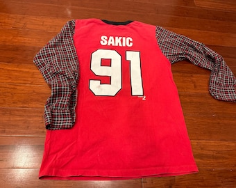 Camicia in flanella di Joe Sakic Hockey Canada riciclata (M/L)