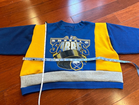 Upcycled Buffalo Sabres Cropped Patchwork Crewnec… - image 3