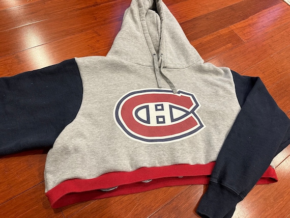 Upcycled Montreal Canadiens Cropped Hoodie (L/XL) - image 1